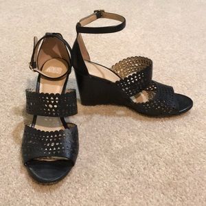 Tory Burch black wedge sandals